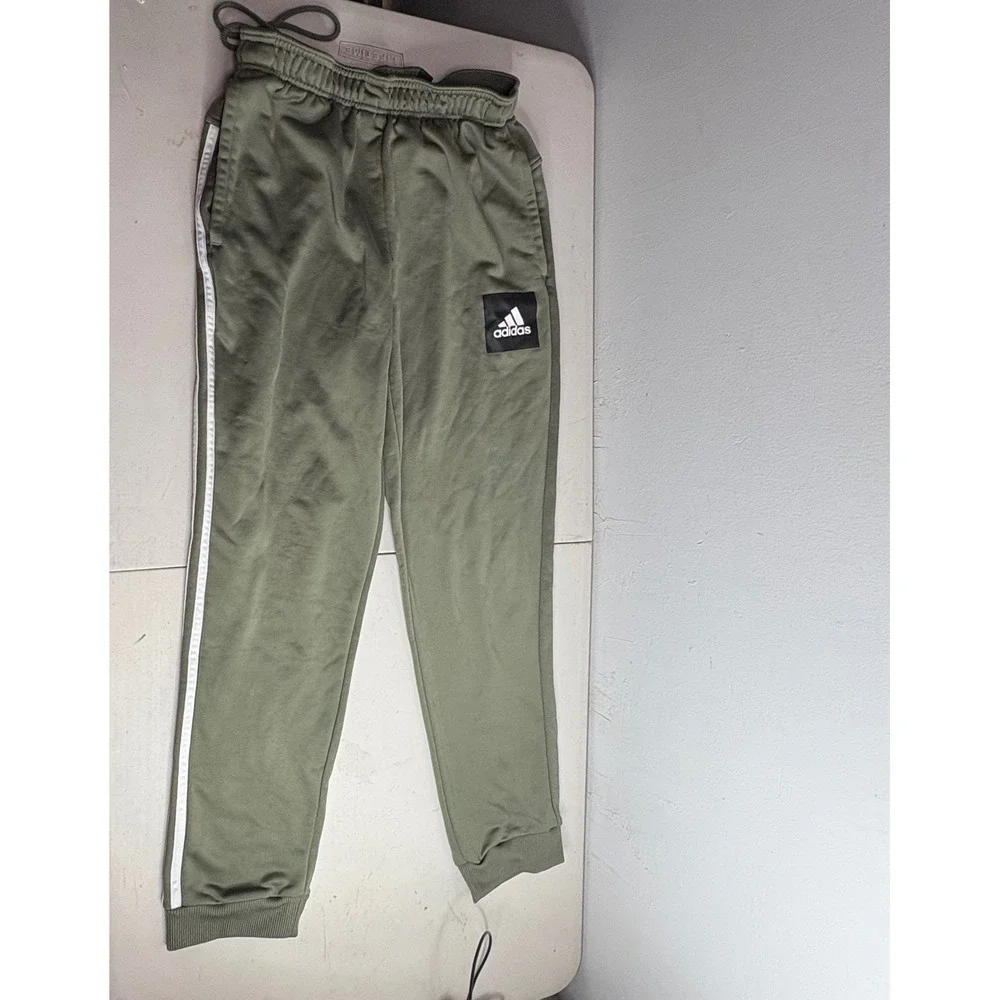 Adidas Men's Green Track Pants Joggers Sweatpants Size Medium Athletic